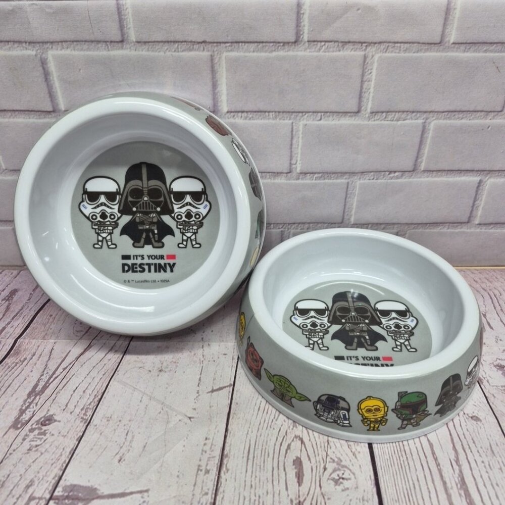 Star‎ Wars Disney Pet Bowls Melamine Darth Vader Chewbacca Yoda Ewok Lot of 2